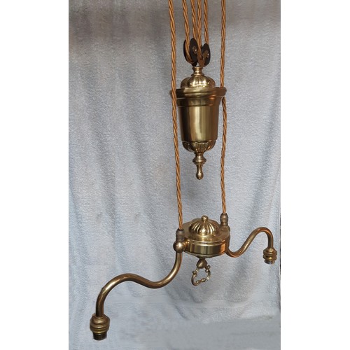 148 - A Vintage Brass Rise & Fall Ceiling Light