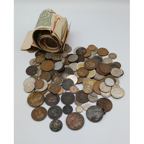 28 - A QUANTITY OF GEORGIAN & LATER COINS TO INCLUDE A GEORGE III 1817 SHILLING, GEORGE V COMMONWEALTH ME... 