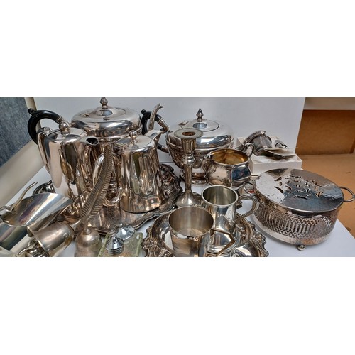 LARGE COLLECTION OF SILVER PLATED ITEMS