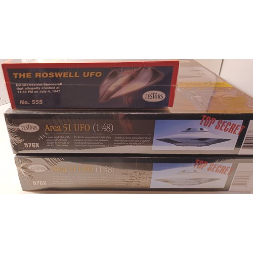 TESTORS THE ROSWELL UFO MODEL KIT 2X 576X AND 1X NO. 555 VIEWING BY APPOINTMENT