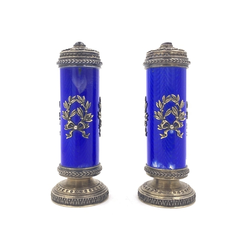 125 - PAIR OF ENAMELLED FABERGE STYLE PEPPERSPair Of Faberge Style Peppers. Height: 10cm, Diameter: 4cm &n... 