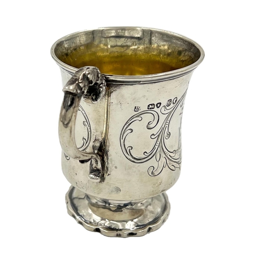 167 - A VICTORIAN SILVER CHRISTENING MUG WITH AN INTERESTING ENGRAVED SCENE, LONDON, JOHN HENERY LIAS,1842... 