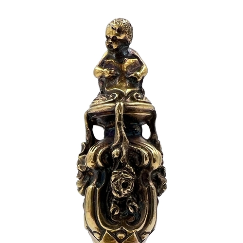 191 - A STUNNING SILVER GILT TABLE BELL WITH INTRICATE EMBOSSED DECORATION, LONDON, GARRAD &CO, 1987A stun... 