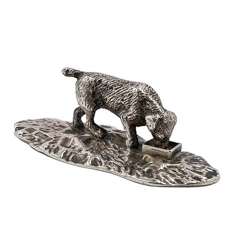 214 - A NOVELTY SILVER MODEL OF A DOG DRINKING FROM A BOWL, BIRMINGHAM, LAWRENCE EMANUEL, 1903A novelty si... 