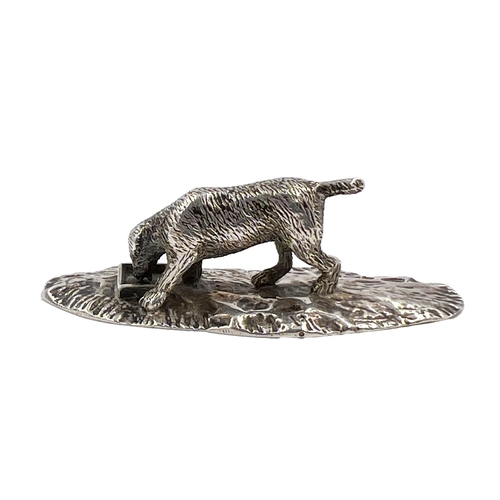 214 - A NOVELTY SILVER MODEL OF A DOG DRINKING FROM A BOWL, BIRMINGHAM, LAWRENCE EMANUEL, 1903A novelty si... 