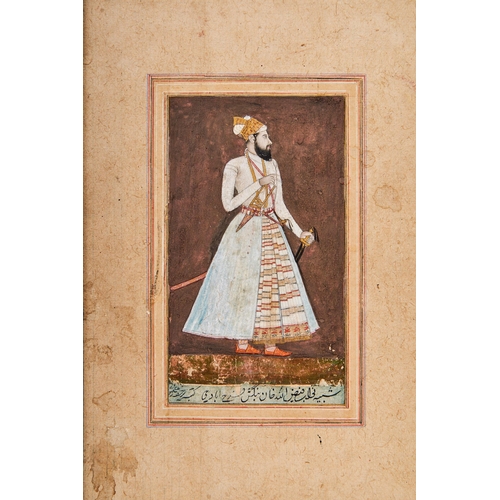 259 - A 19TH CENTURY INDIA MUGHAL MINIATURE DEPICTING PRINCE FAIZULLAHA 19th Century India Mughal Miniatur... 