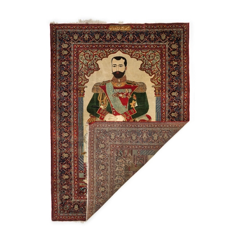 267 - MOHTASHAM KASHAN RUG DEPICTING NICHOLAS II OF RUSSIAMohtasham Kashan rug depicting Nicholas II of Ru... 