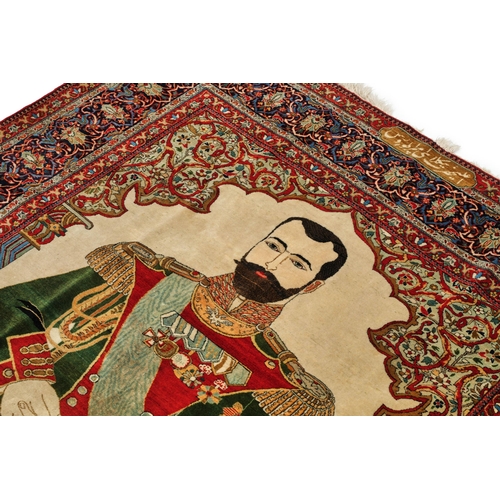 267 - MOHTASHAM KASHAN RUG DEPICTING NICHOLAS II OF RUSSIAMohtasham Kashan rug depicting Nicholas II of Ru... 