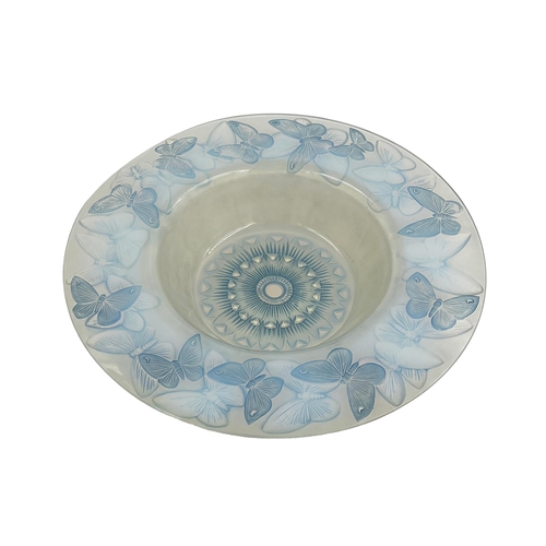 64 - RENE LALIQUE PHALENES BOWL, 1929 DESIGNDesign by Rene Lalique in 1929, measures 39cm diamtere. ... 