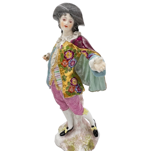 67 - TWO PORCELAIN MEISSEN FIGURINESTwo Porcelain Meissen Figurines, height 23cm, 15.5cm 