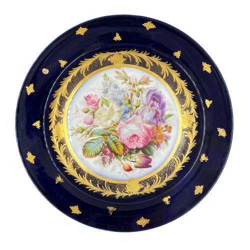 97 - STILL LIFE ON A FRENCH PORCELAIN CHARGERA stunning hand-painted still life adorning a French porcela... 