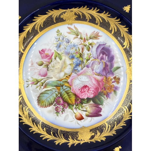 97 - STILL LIFE ON A FRENCH PORCELAIN CHARGERA stunning hand-painted still life adorning a French porcela... 