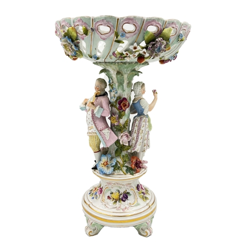 98 - LARGE GERMAN PORCELAIN CENTREPIECEGerman porcelain centrepiece, standing 43cm tall.... 