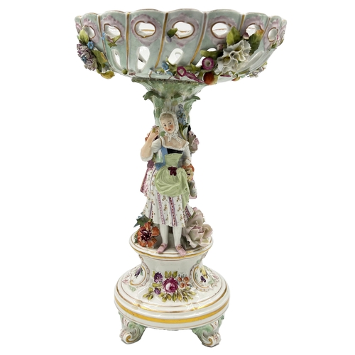 98 - LARGE GERMAN PORCELAIN CENTREPIECEGerman porcelain centrepiece, standing 43cm tall.... 