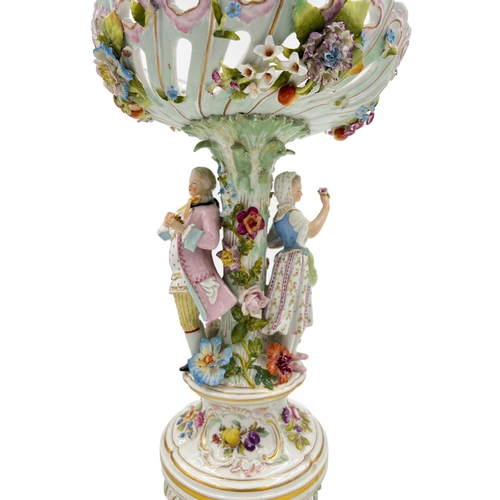 98 - LARGE GERMAN PORCELAIN CENTREPIECEGerman porcelain centrepiece, standing 43cm tall.... 