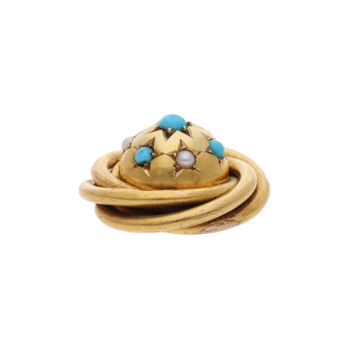 112 - Antique 15ct Gold Turquoise and Pearl Pendant. 
 
  
 

  HALLMARKS: tested for 15ct Gold 
 
 
  
 
... 