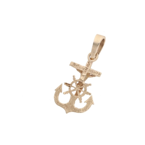 117 - 14ct Gold Crucifix Anchor Pendant. 
 
  
 

  HALLMARKS: marked for 14ct Gold 
 
 
  
 

  MEASUREME... 