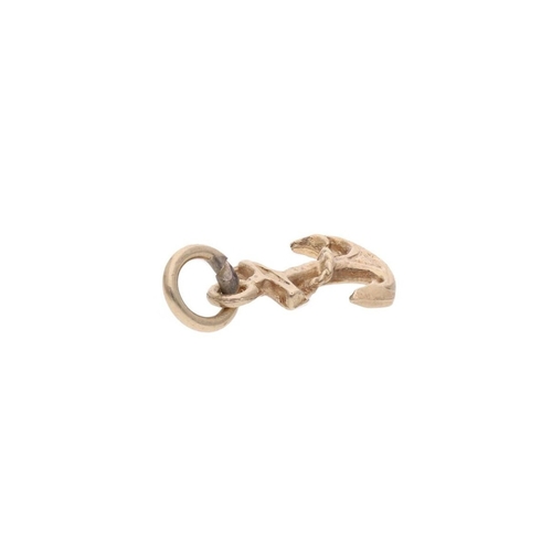 119 - 9ct Gold Anchor Charm. 
 
  
 

  HALLMARKS: marked for 9ct Gold 
 
 
  
 

  MEASUREMENT:17mm long ... 