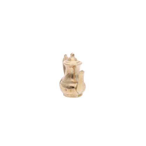 146 - 9ct Gold Coffee Pot Charm. 
 
  
 

  HALLMARKS: marked for 9ct Gold 
 
 
  
 

  MEASUREMENT: 14mm ... 