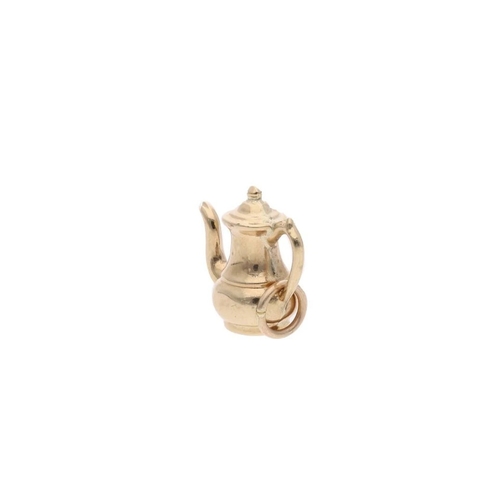 146 - 9ct Gold Coffee Pot Charm. 
 
  
 

  HALLMARKS: marked for 9ct Gold 
 
 
  
 

  MEASUREMENT: 14mm ... 