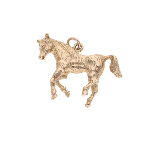 148 - 9ct Gold Horse Charm. 
 
  
 

  HALLMARKS: marked for 9ct Gold 
 
 
  
 

  MEASUREMENT: 25mm long ... 