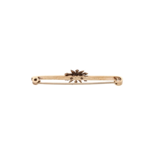17 - 9ct Gold and Pearl Starburst Brooch 
 
  
 

  HALLMARKS: Marked for 9ct Gold 
 
 
  
 

  MEASUREME... 