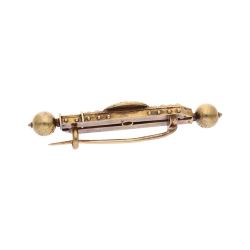 22 - Antique 15ct Gold Diamond and Pearl Brooch. 
 
  
 

  HALLMARKS: marked for 15ct Gold 
 
 
  
 

  ... 