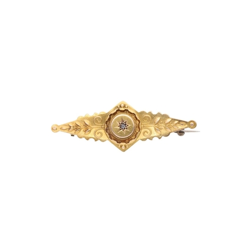 29 - Antique 15ct Gold and Diamond Brooch. 
 
  
 

  HALLMARKS: marked for 15ct Gold 
 
 
  
 

  MEASUR... 