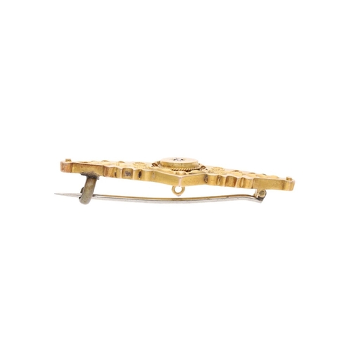 29 - Antique 15ct Gold and Diamond Brooch. 
 
  
 

  HALLMARKS: marked for 15ct Gold 
 
 
  
 

  MEASUR... 