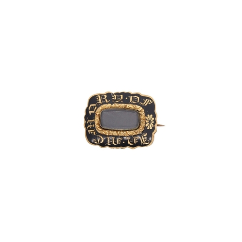 31 - Georgian Gold Mourning Brooch. 
 
  
 

  HALLMARKS: Gold 
 
 
  
 

  MEASUREMENT: 25.7mm long by 2... 