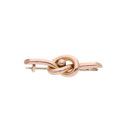 35 - 9ct Gold Love Knot Brooch 
 
  
 

  HALLMARKS: marked for 9ct Gold 
 
 
  
 

  MEASUREMENT: 40mm l... 