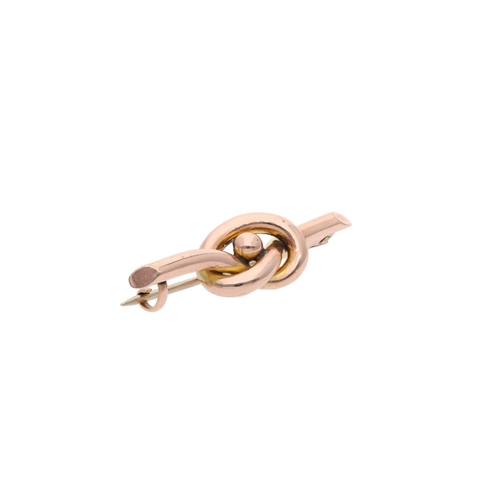 35 - 9ct Gold Love Knot Brooch 
 
  
 

  HALLMARKS: marked for 9ct Gold 
 
 
  
 

  MEASUREMENT: 40mm l... 