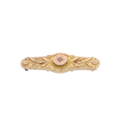 40 - Victorian 9ct Gold and Diamond Brooch, c1893. 
 
  
 

  HALLMARKS: marked for 9ct Gold 
 
 
  
 

 ... 
