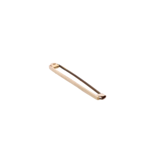 41 - 9ct Gold Bar Brooch. 
 
  
 

  HALLMARKS: marked for 9ct Gold 
 
 
  
 

  MEASUREMENT: 44.5mm long... 