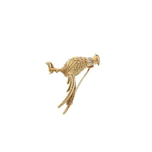 5 - 18ct Gold Ruby and Diamond Pheasant Brooch. 
 
  
 

  HALLMARKS: marked for 18ct Gold 
 
 
  
 

  ... 