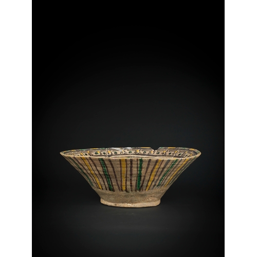 131 - BUFF WARE BOWL, SELJUK, PERSIA, 13TH CENTURY The bowl features a wide, flaring shape that beautifull... 