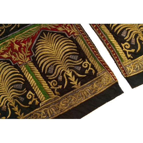 168 - A SILK AND METAL THREAD EXTERNAL CURTAIN OF THE KAABA DOOR (BURQA') This extraordinary piece is an e... 