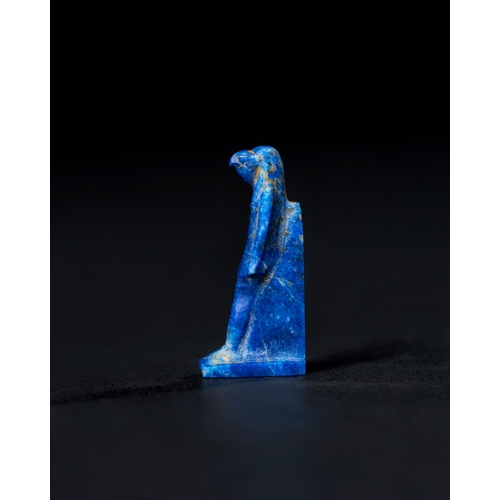 6 - AN EGYPTIAN LAPIS LAZULI AMULET, DEPICTING A FALCON-HEADED DEITY, LATE PERIOD TO PTOLEMAIC PERIOD, 6... 