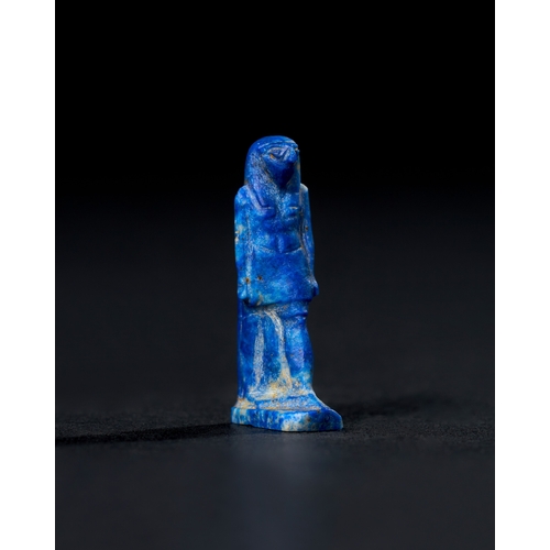 6 - AN EGYPTIAN LAPIS LAZULI AMULET, DEPICTING A FALCON-HEADED DEITY, LATE PERIOD TO PTOLEMAIC PERIOD, 6... 