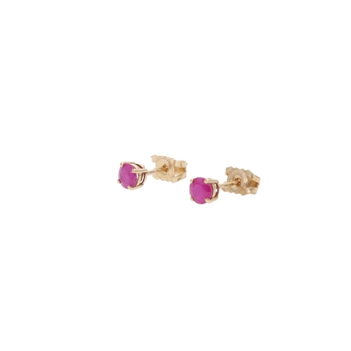 104 - Natural Ruby and 9ct Gold Stud Earrings. Natural Ruby and 9ct Gold Stud Earrings.            HALLMAR... 