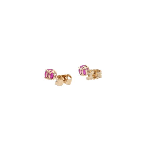 104 - Natural Ruby and 9ct Gold Stud Earrings. Natural Ruby and 9ct Gold Stud Earrings.            HALLMAR... 