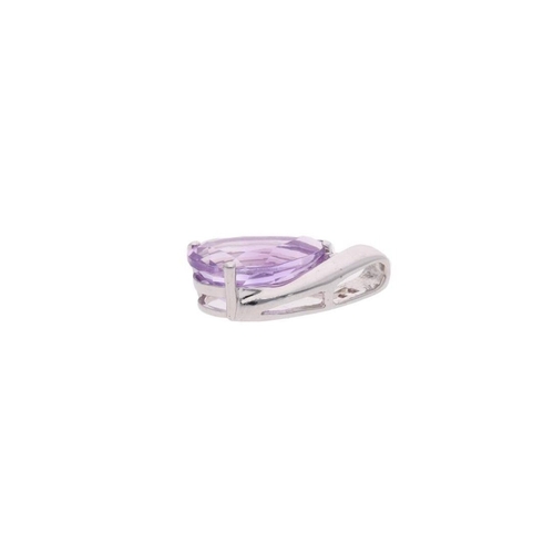 116 - 9ct White Gold and Amethyst Pendant. 9ct White Gold and Amethyst Pendant.            HALLMARKS: mark... 