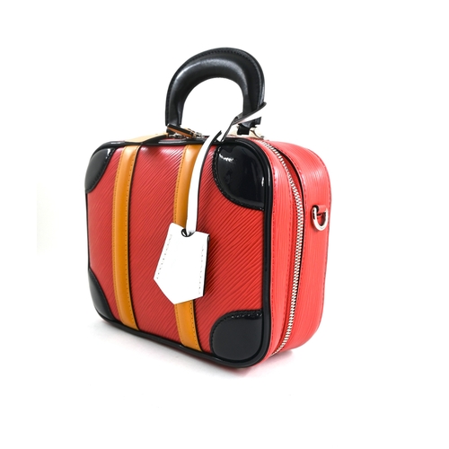 12 - Louis Vuitton Valisette Bag Louis Vuitton Valisette Black / Orange / Red, 21cm.     Hardware: S... 