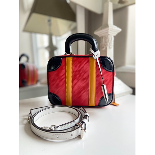 12 - Louis Vuitton Valisette Bag Louis Vuitton Valisette Black / Orange / Red, 21cm.     Hardware: S... 