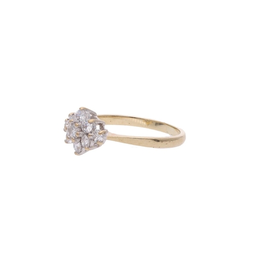 126 - 9ct Gold Cubic Zirconia Cluster Ring, Size N. 9ct Gold Cubic Zirconia Cluster Ring            HALLMA... 