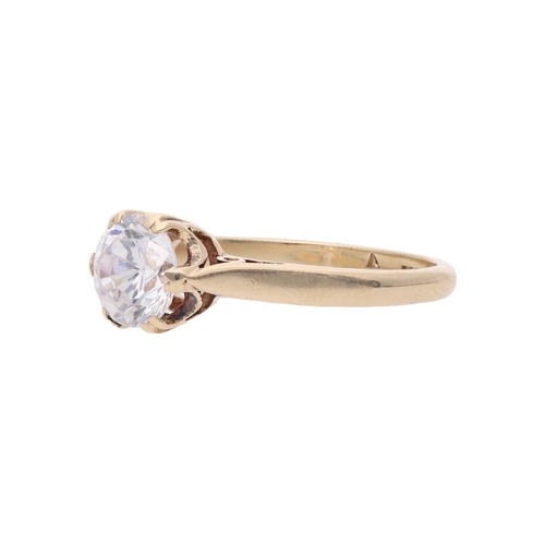 141 - 9ct Gold and Cubic Zirconia Solitaire Ring, Size P. 9ct Gold and Cubic Zirconia Solitaire Ring      ... 