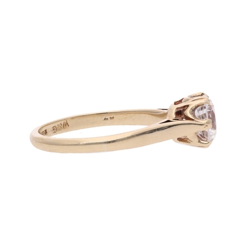 141 - 9ct Gold and Cubic Zirconia Solitaire Ring, Size P. 9ct Gold and Cubic Zirconia Solitaire Ring      ... 