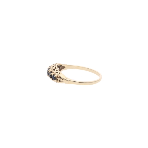 147 - 9ct Gold and Sapphire Five Stone Ring, Size 6.25 | M 9ct Gold and Sapphire Five Stone Ring          ... 