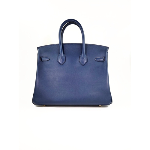 15 - Hermes B25 Bleu Navy Handbag Hermes Birkin 25 Bleu Nuit, 25cm.     Hardware: Gold    Leather: S... 