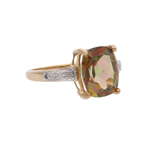 151 - 9ct Gold Mystic Topaz and Diamond Ring, Size P. 9ct Gold Mystic Topaz and Diamond Ring.            H... 